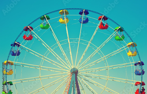 Ferris wheel in retro vintage style