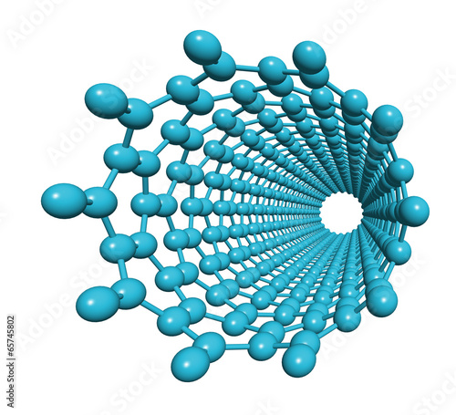 3D model of a carbon nanotube, front view