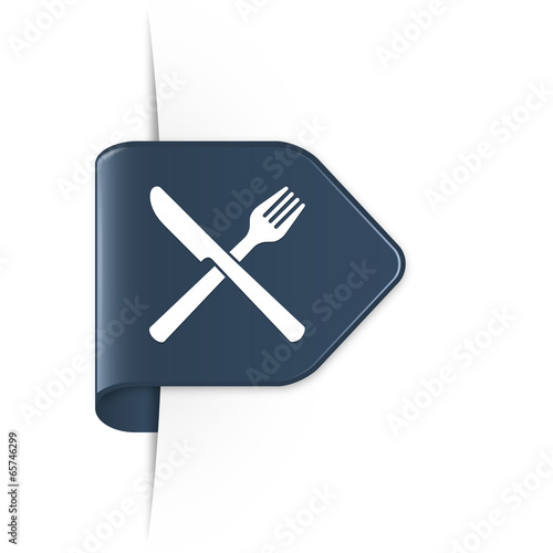 Knife and fork - Dunkelblauer Sticker Pfeil mit Schatten