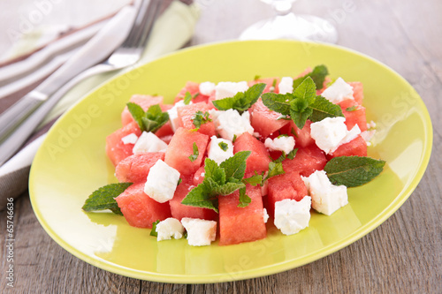 watermelon,cheese and mint