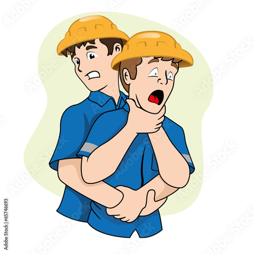 First Aid choke, heimlich maneuver