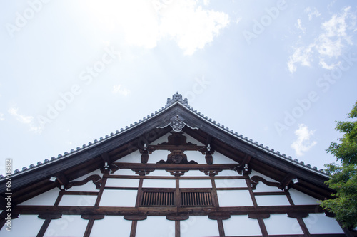 japanjapan temple, temple rooftop style decorated wood in Kyoto photo