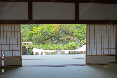 japanese garden  view of Japanese garden from inside the room