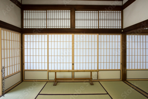 washitsu room, Japanese style room with tatami mat, Kyoto Japan