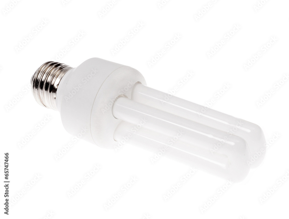Energy saving fluorescent light bulb on white background Energy saving fluorescent light bulb on white background