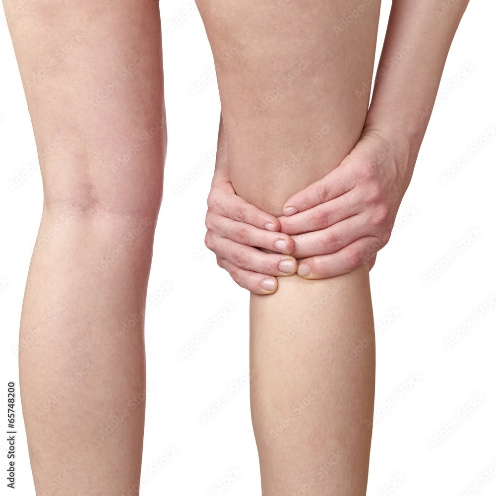 Acute pain in a woman knee.