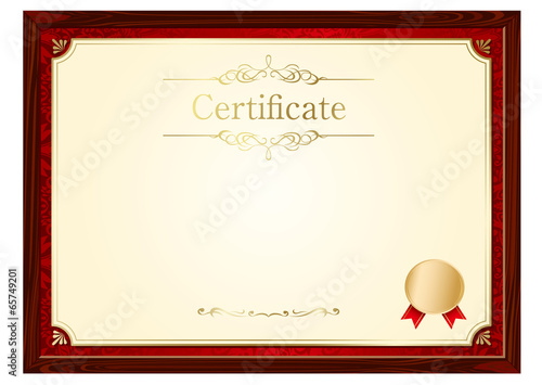 retro frame certificate template Vector