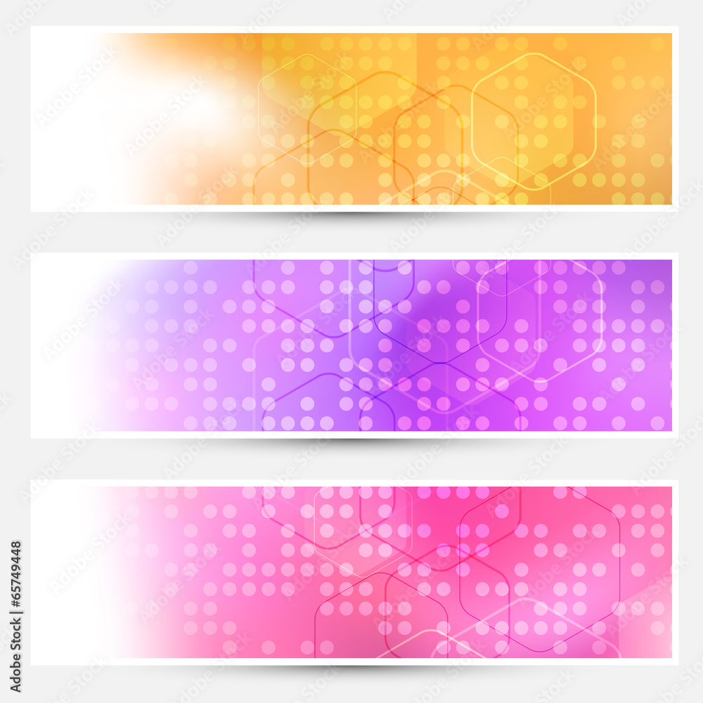 Bright abstract dotted cards collection