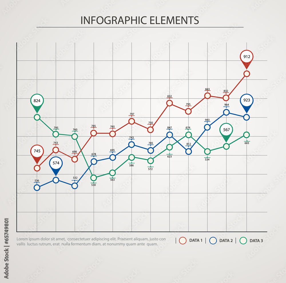 Elements of infographics with colored graphics. Elements of infographics with colored graphics.