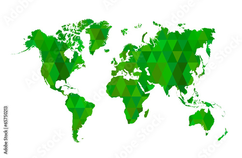 Green Map Of The World Abstract Vector