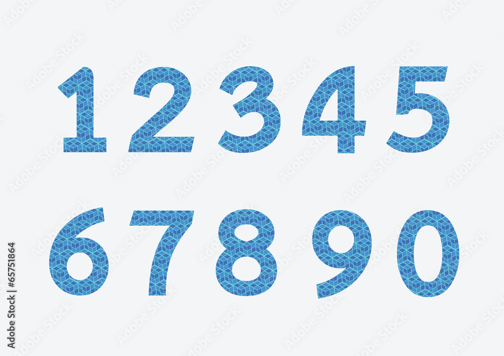 Numbers set in illustration , abstract number Numbers set in illustration , abstract number