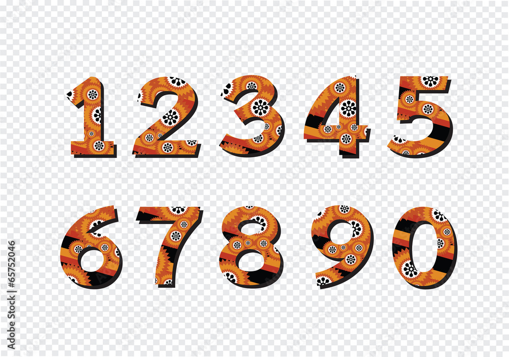 Naklejka premium Numbers set in illustration , abstract number