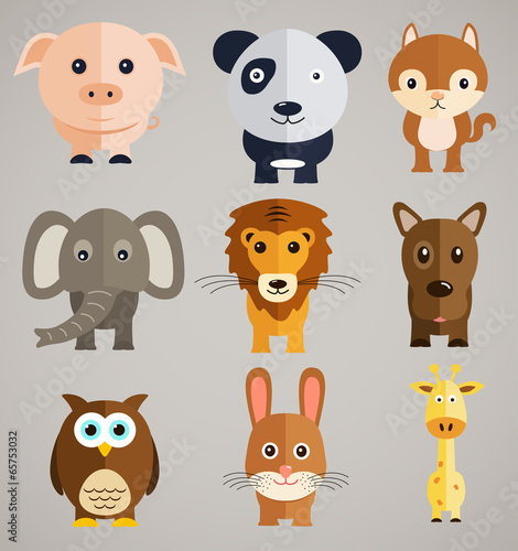 Fototapeta Naklejka Na Ścianę i Meble -  Funny cartoon animals