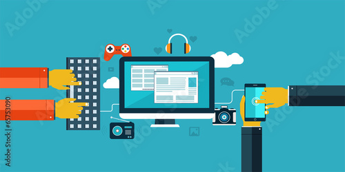 Flat design icons for web and mobile.