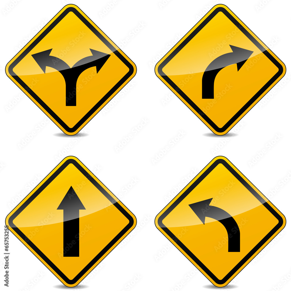 Vector turn signs Vector turn signs