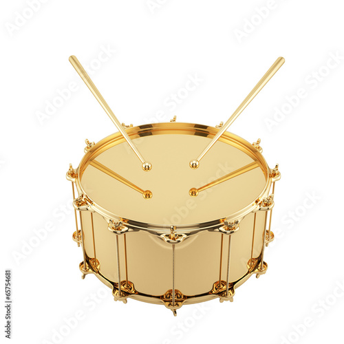 Golden drum isolated