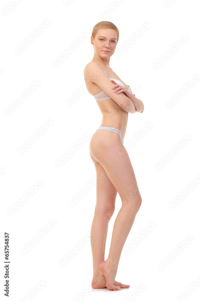 Fototapeta premium beautiful woman in white underwear