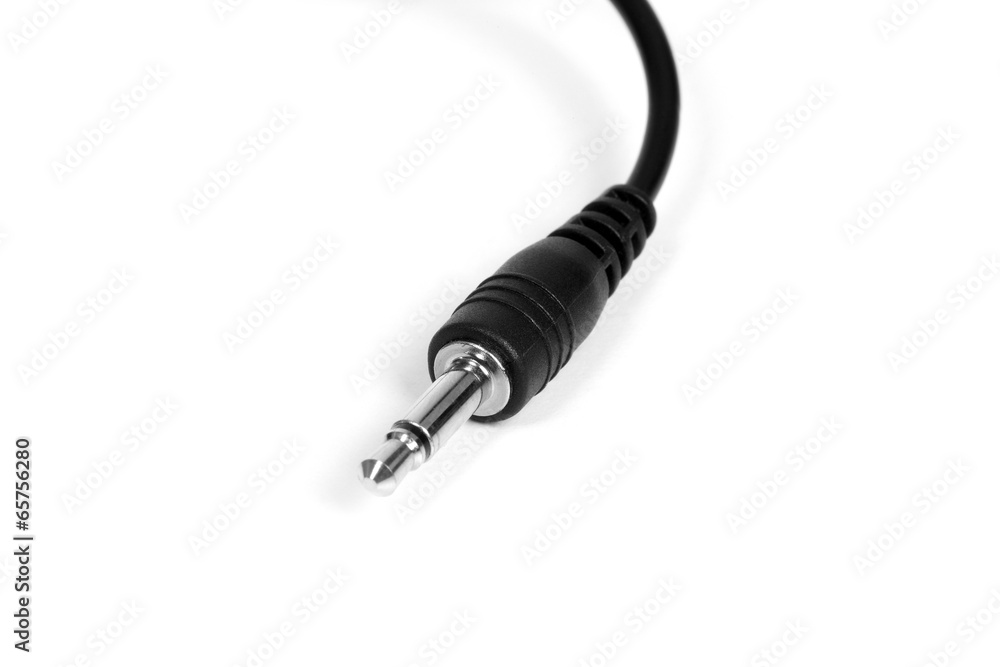 Macro of audio cable Macro of audio cable