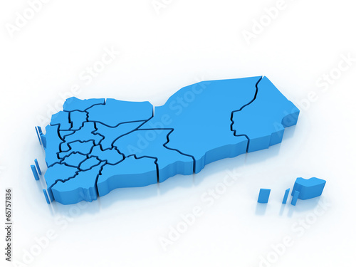 3d Yemen administrative map