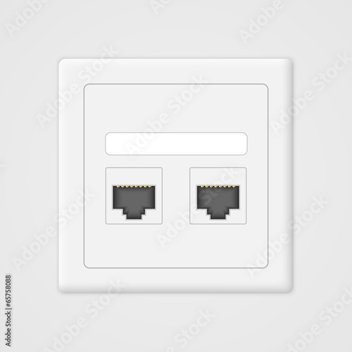 Cloud computing concept. Socket rj45.