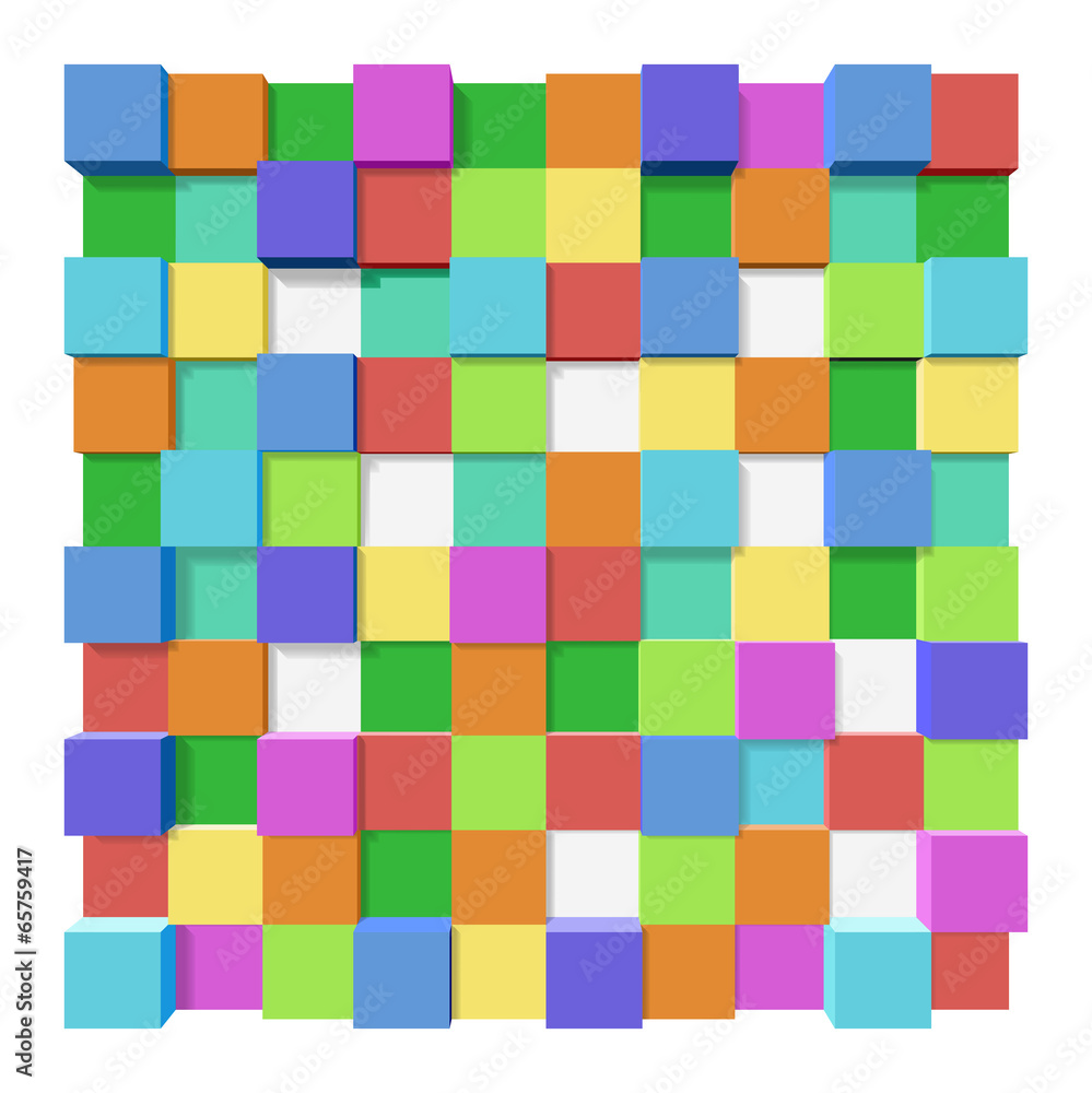 Cubes at different levels as an abstract background.