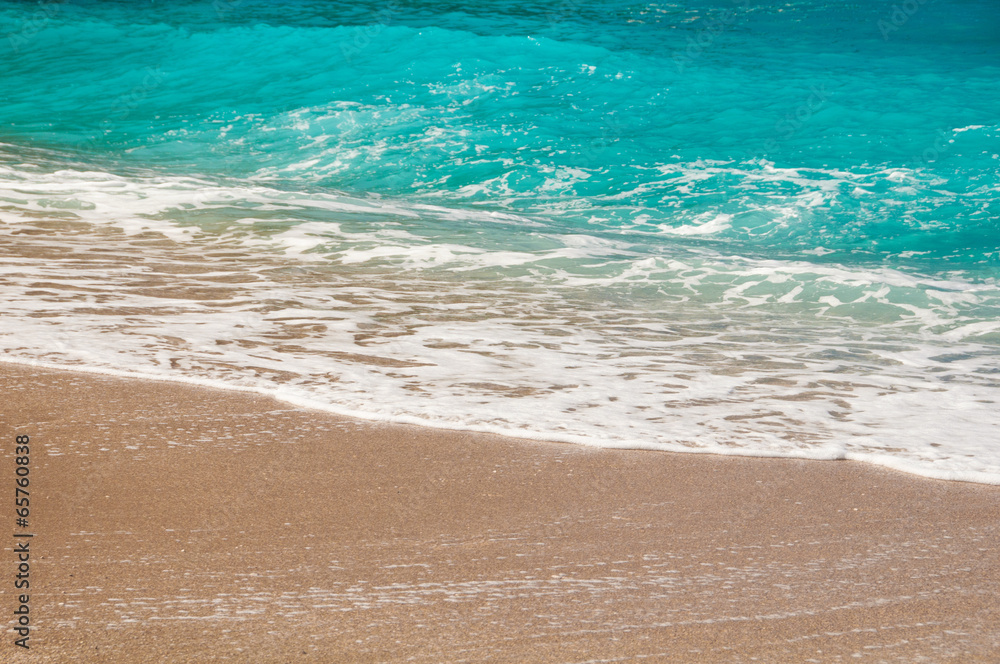 Seashore, waves and sandy beach Seashore, waves and sandy beach