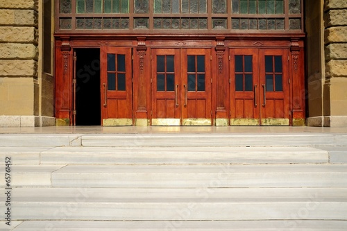 Wooden doors of Haydarpasha station building, Istanbul