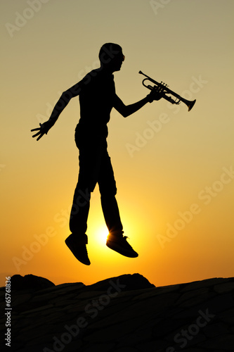 Trumpet Player Silhouette