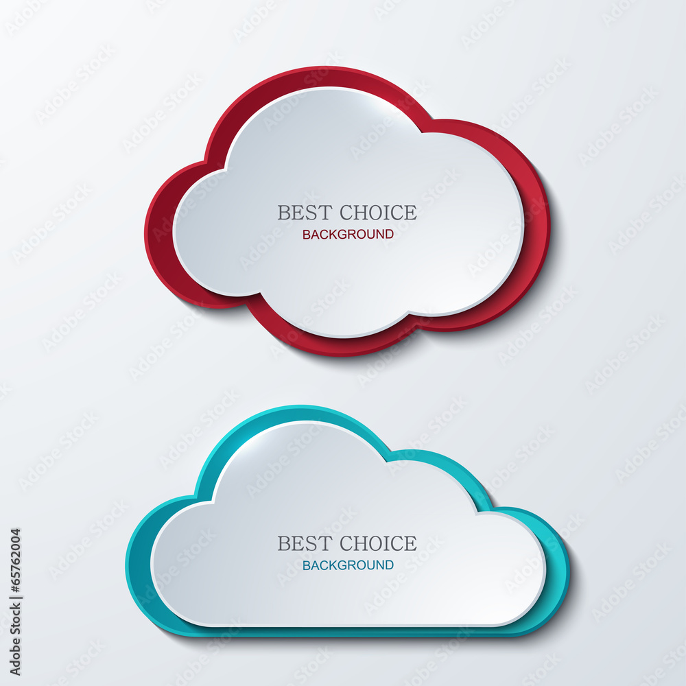 Vector modern clouds banners set.
