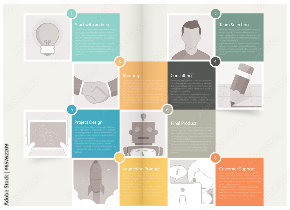 Obraz premium Brochure design template for business with concept icons