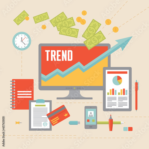Business Trend Illustration in Flat Design Style