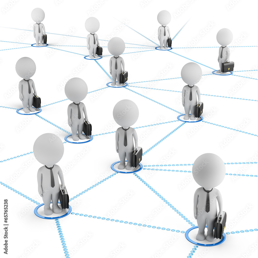 3d small people - business network 3d small people - business network