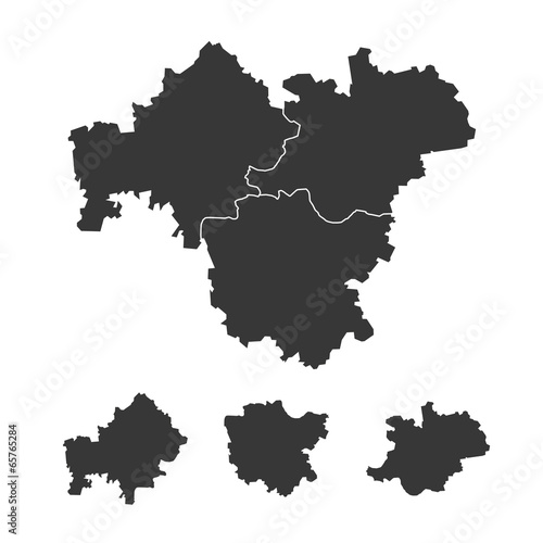 Region Franken Karte Umriss schwarz - Vektor