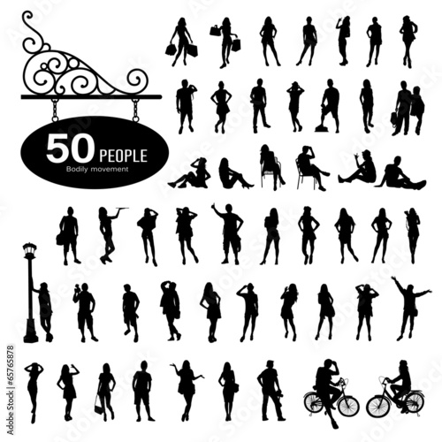 Silhouette people bodily movement background photo