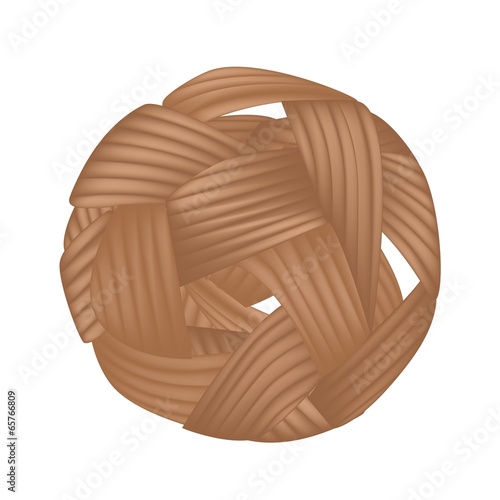 Rattan Ball or Takraw on White Background
