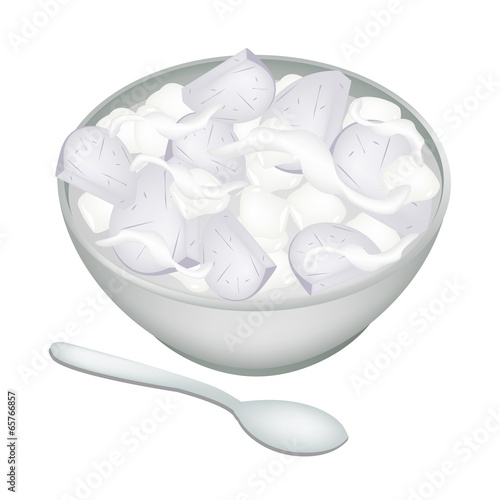 Taro in Coconut Milk on White Background
