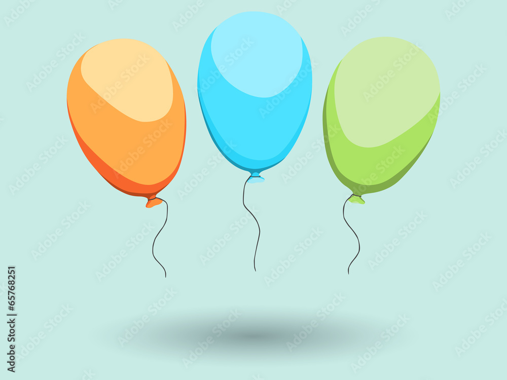 Three color ballons. EPS10 vector illustration