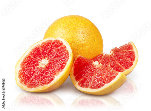 Grapefruits isolated on the white background