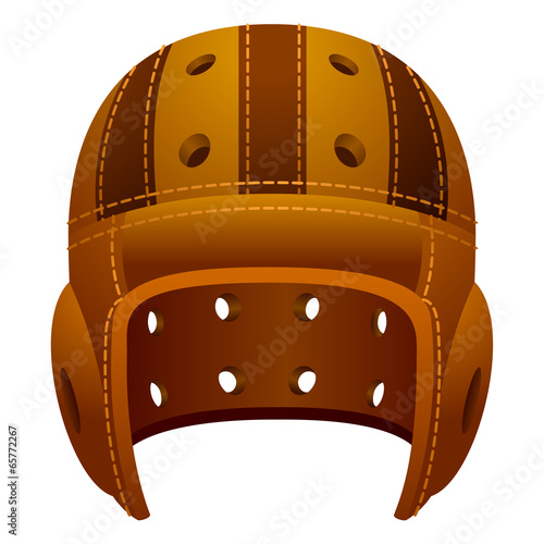 Vintage, old leather american football helmet