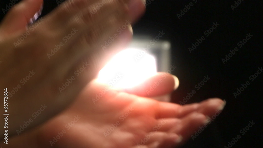 Female hands clapping in dance rhythm, close up Female hands clapping in dance rhythm, close up