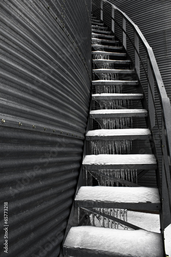 Ice on Metal Staircase