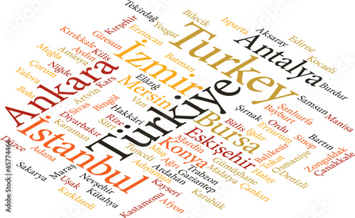 cities of Turkey in word clouds