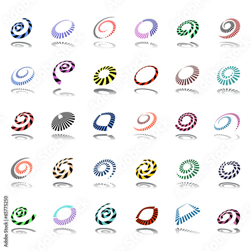 Spiral and rotation design elements.