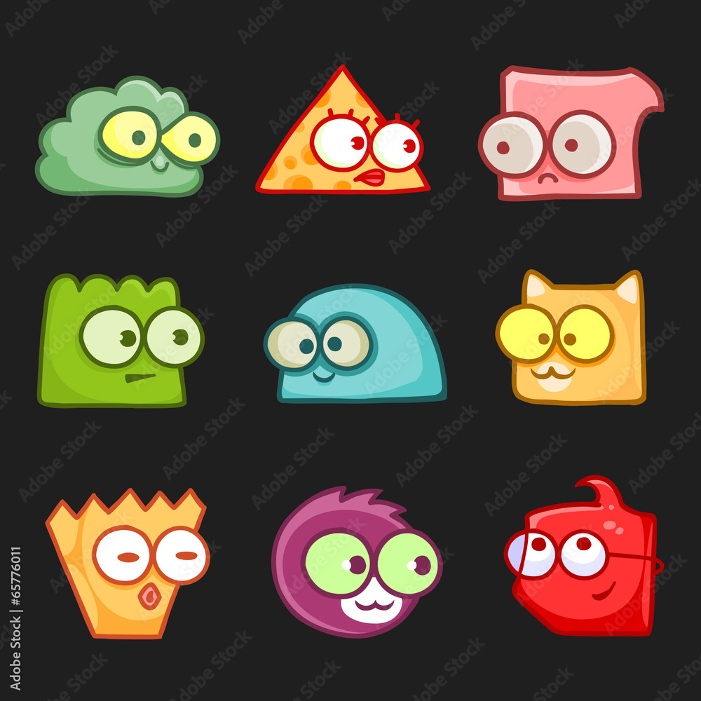 cartoon funny monsters set cartoon funny monsters set