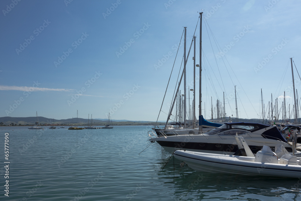 Sailboats with masts