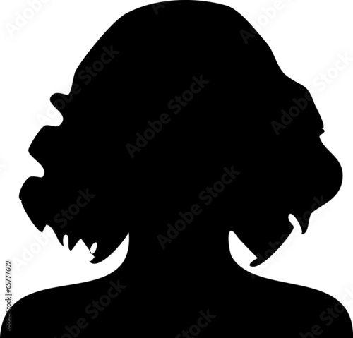 Silhouette lockige Frau