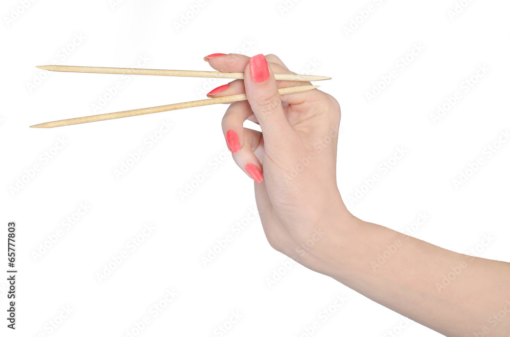 Isolated gripping chopsticks Isolated gripping chopsticks