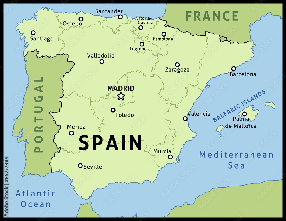 Fototapeta premium Map of Spain - vector illustration