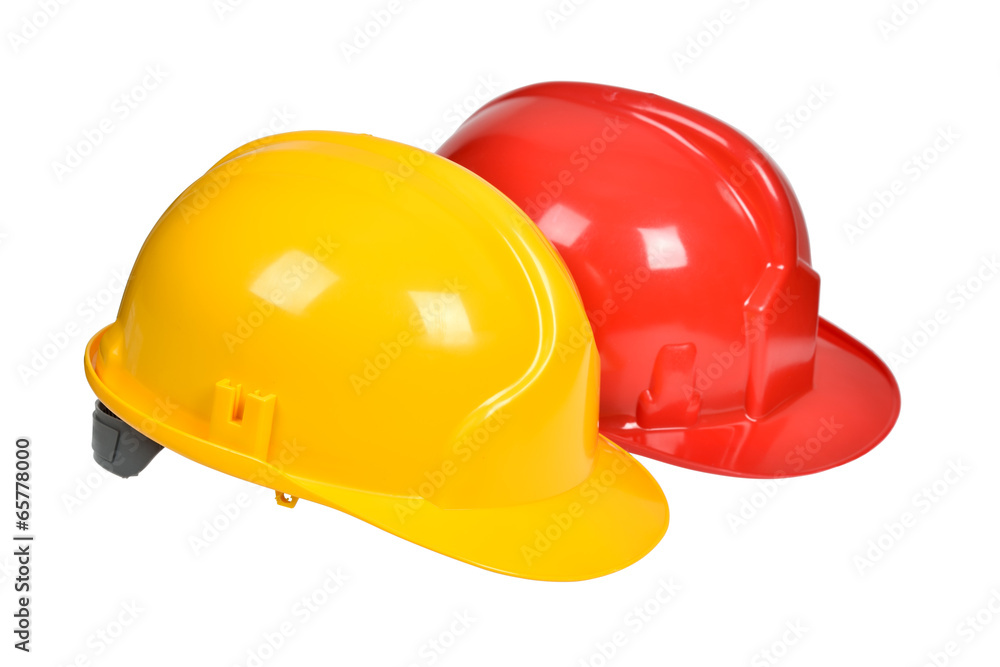 Protection helmets isolated over white with clipping path. Protection helmets isolated over white with clipping path.