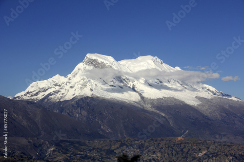 Huascaran snowcapped peak Andes Huaraz Peru © drmonochrome